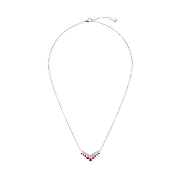 Josephine Aigrette White Gold, Ruby and Diamond Pav&eacute; Pendant